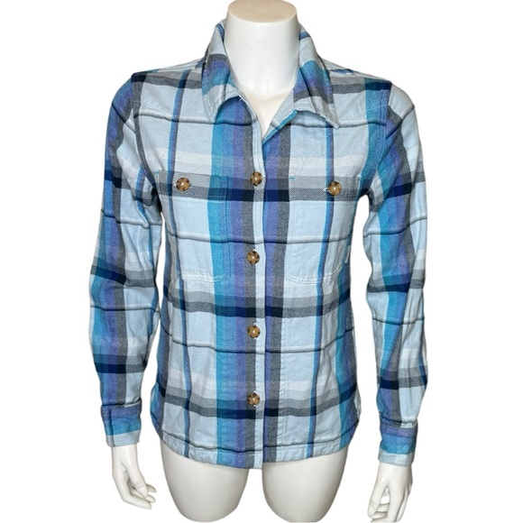 Stio Hutkeeper Flannel Plaid Shirt Jacket XS Shacket Button - Picture 1 of 13